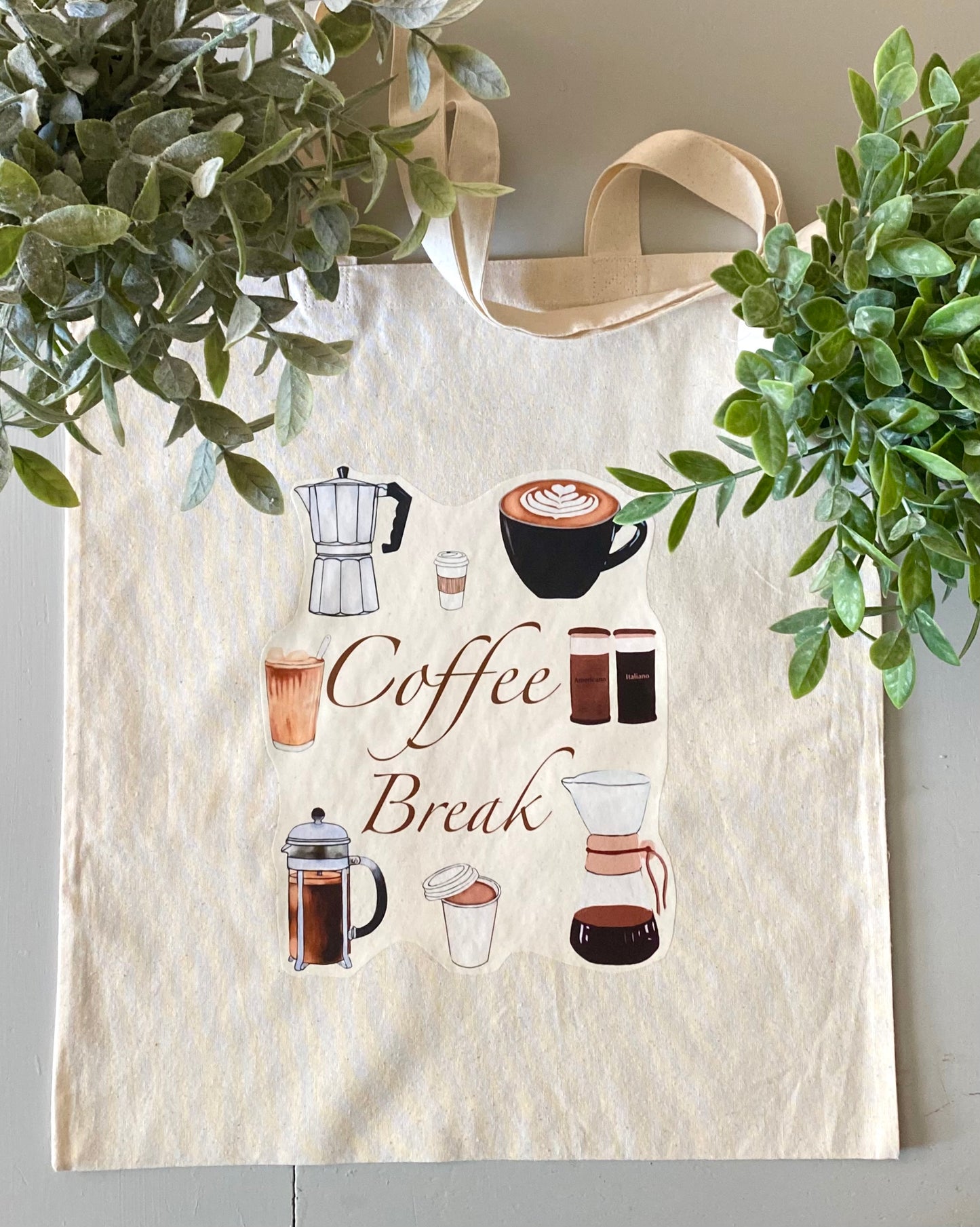 Coffee Break Canvas Tote