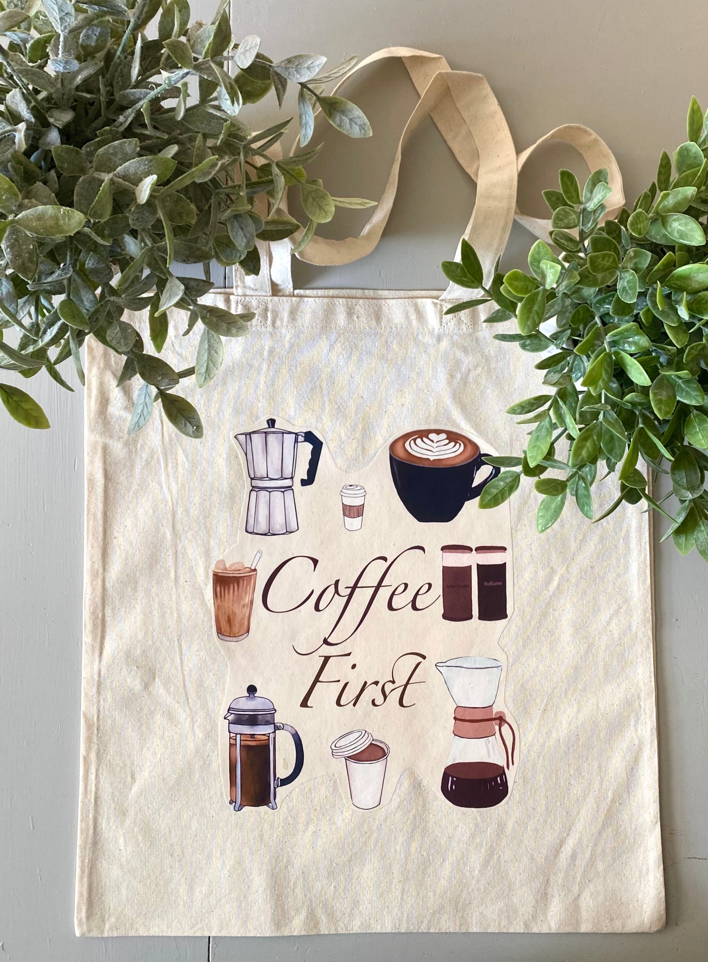 Coffee First Canvas Tote